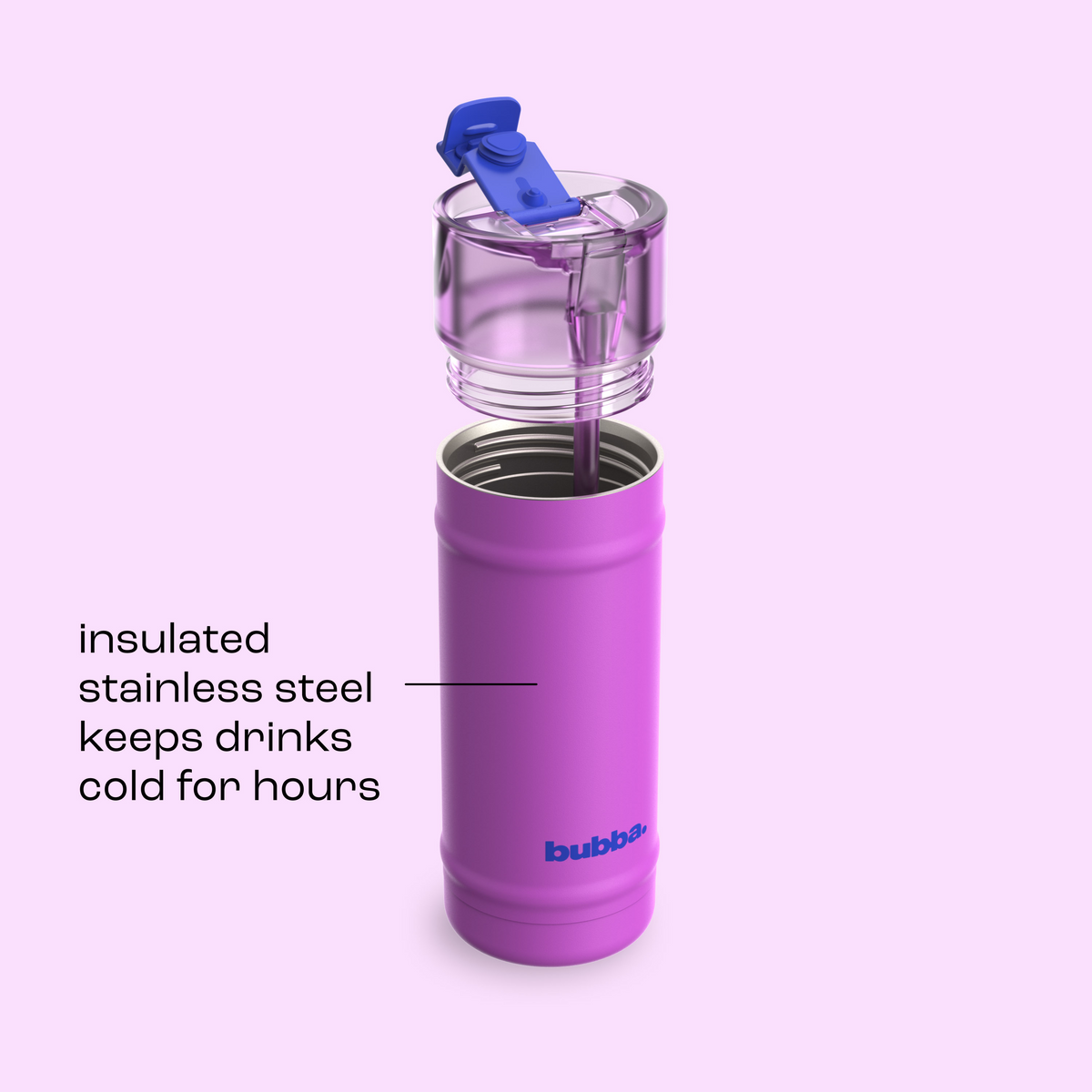 bubba 18 oz DualSip Insulated Stainless Steel Water Bottle - Mood Booster - US 4296